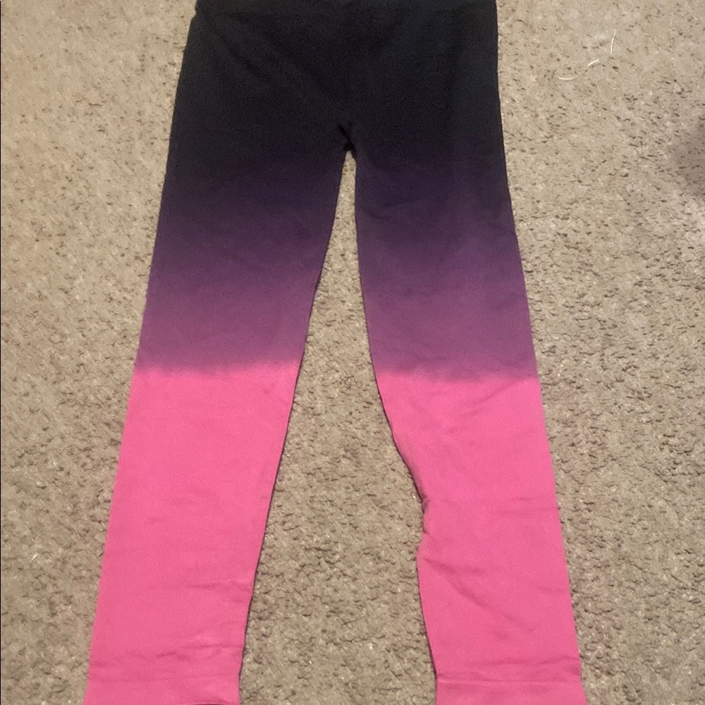 Black and Pink Ombre Leggings for Active Wear